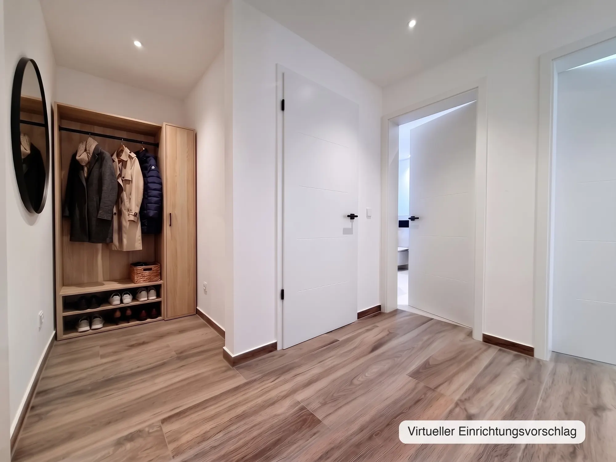 Diele mit Garderobe — virtueller Einrichtungsvorschlag
