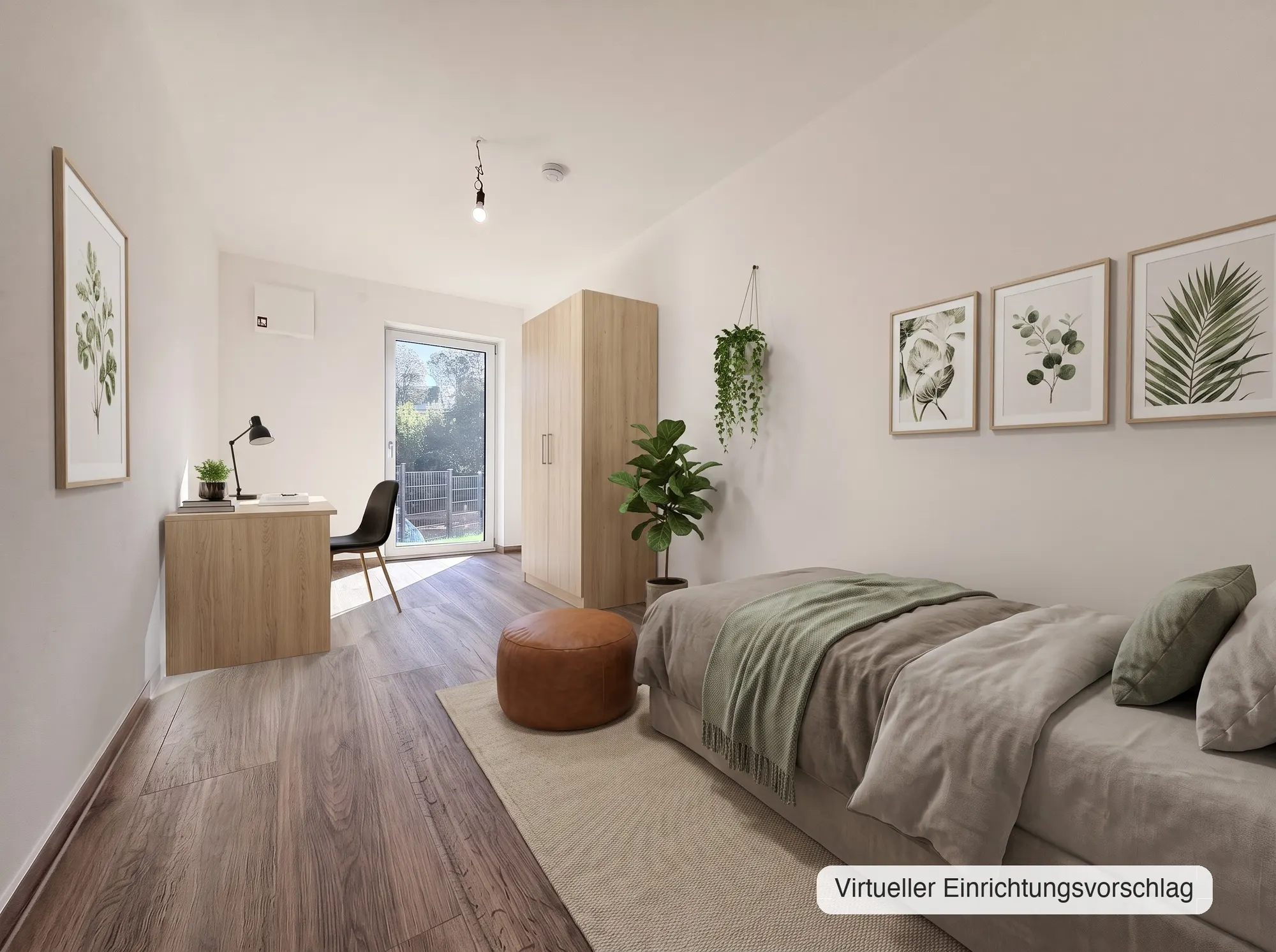Zweites Zimmer — virtueller Einrichtungsvorschlag