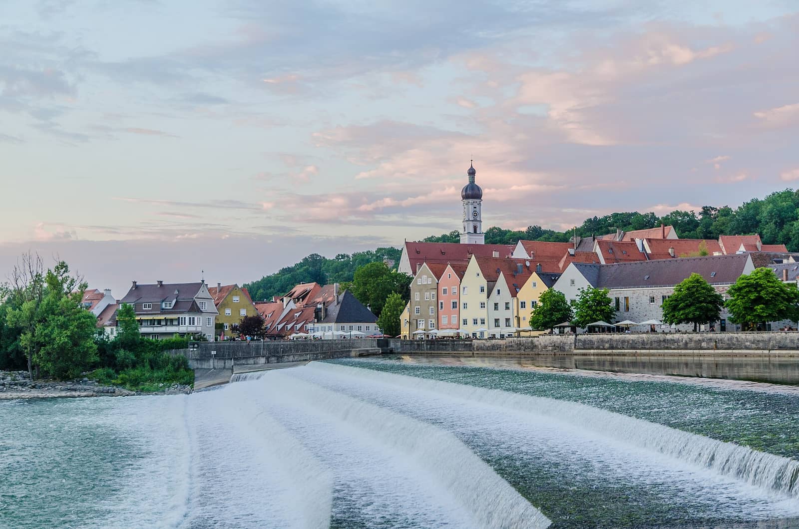 Lechwehr und Altstadt von Landsberg am Lech